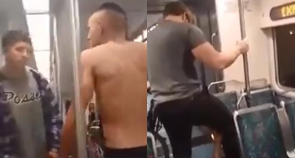 Tal y como vemos en este video de YouTube, un chico que amenazaba pasajeros recibió la paliza de su vida gracias a una persona que le hizo una \'llave\' de MMA. (Foto: captura)