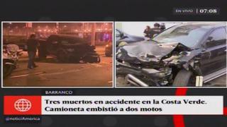 Costa Verde: tres muertos y un herido dejó choque en Barranco