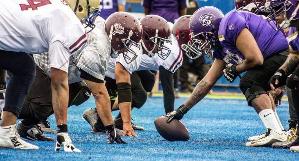 Los Vikingos, equipo que entrena en la Costa Verde, en acción. (Foto: Vikingos American Football Club)