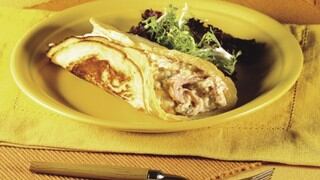 Crepes con champiñones y queso