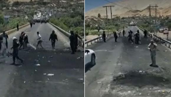 Policías y militares liberaron una carretera en Arequipa | Foto: Captura de Canal N