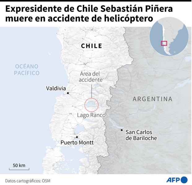 The site of Piñera's accident.  (AFP).