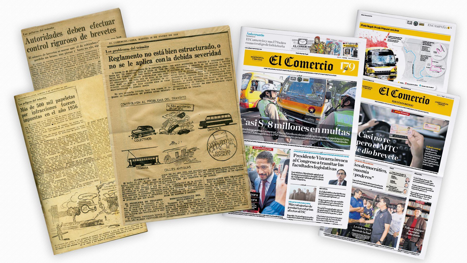 En 1957 Lima tenía un millón y medio de habitantes, 72.464 autos y 76.885 choferes con brevetes. Ese año, El Comercio denunció irregularidades en la Dirección de Tránsito que entregaba licencias, igual como ocurrió en el 2018.