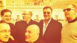 Russell Crowe llegó al Vaticano pero no logró visitar al Papa