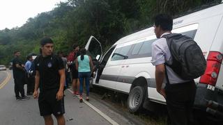 Plantel de la San Martín pasó un gran susto en la selva tras despiste de vehículo