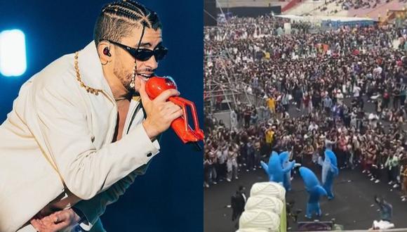 Fans peruanos se vistieron de tiburones para asistir al primer concierto de Bad Bunny en Lima. (Foto: @badbunny.0ficiall/TikTok).