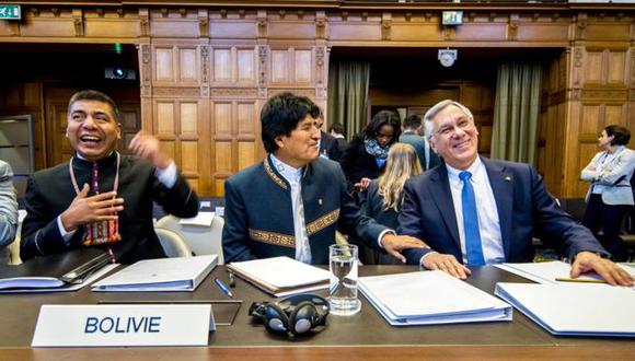 El presidente de Bolivia, Evo Morales, acompañó la presentación de los alegatos orales finales en La Haya.