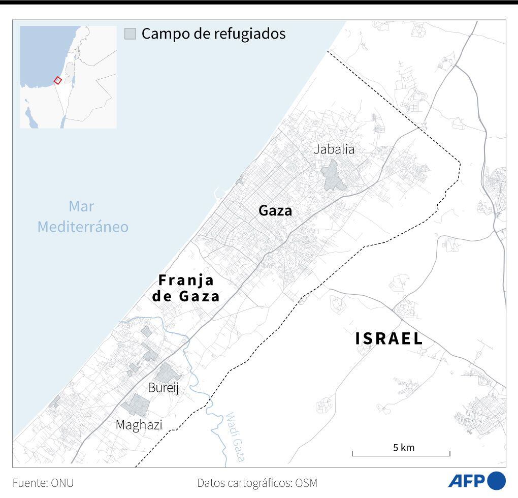 The location of the Jabalia refugee camp.  (AFP).