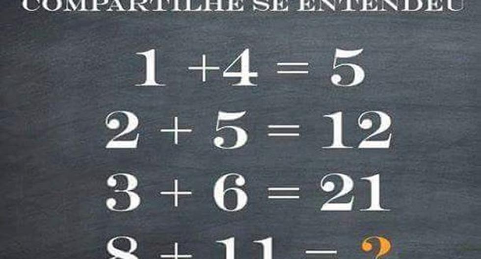 Desafío matemático se ha vuelto viral. (Foto: Facebook)