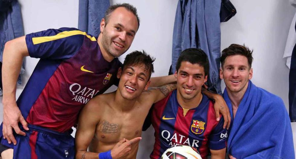 Lionel Messi, Neymar, Luis Suárez y Andrés Iniesta festejaron tras el triunfo. (Foto: Facebook)
