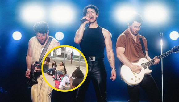 Fanáticos de los Jonas Brothers acampan en la Costa Verde a pocos días de su concierto | Foto: Instagram / Latina TV (Captura de pantalla) / Composición EC