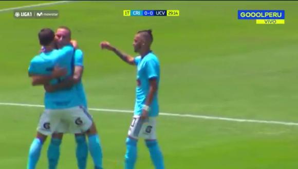 Emanuel Herrera se hizo con el 1-0 en el Sporting Cristal vs. César Vallejo por la jornada del Torneo Apertura de la Liga 1 (Foto: captura de pantalla)