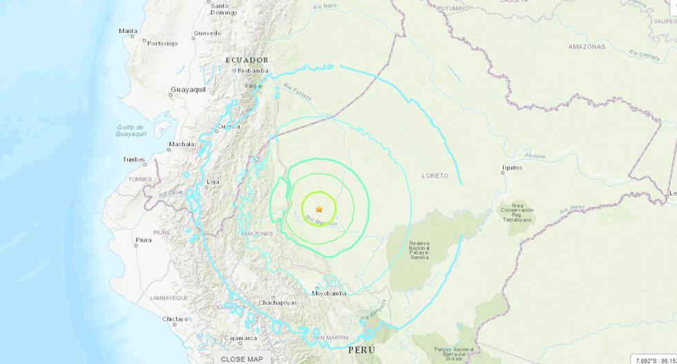Amazonas: Sismo de magnitud 6,8 registrado en el Perú se sintió también en Ecuador. (USGS).