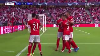 Benfica vs. PSV: Rafa Silva cruzó la pelota al segundo palo y anotó el 1-0 en Champions League | VIDEO