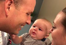 YouTube: adorable bebé se pone celoso cuando su padre besa a mamá