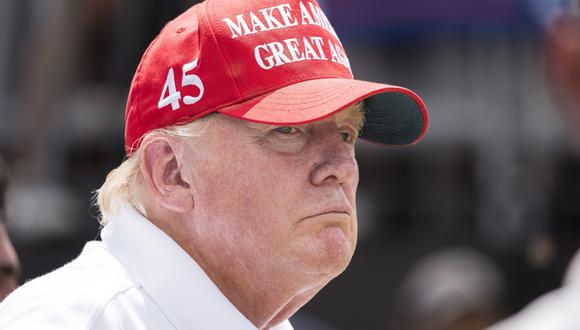 El expresidente estadounidense Donald Trump en el Trump National Golf Club en Bedminster, Nueva Jersey, EE. UU., 31 de julio de 2022. (Foto de EFE/EPA/JUSTIN LANE)