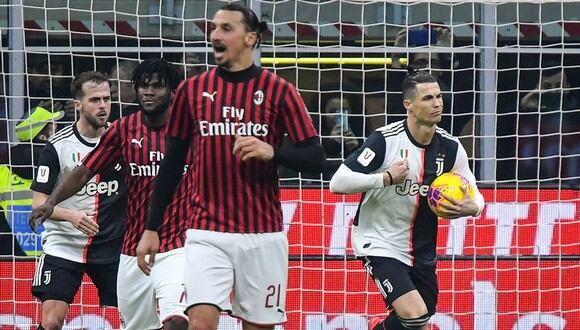 Con Cristiano Ronaldo y Zlatan Ibrahimovic, Juventus y Milan juegan hoy  por la fecha 31 de la Serie A. (Foto: AFP)