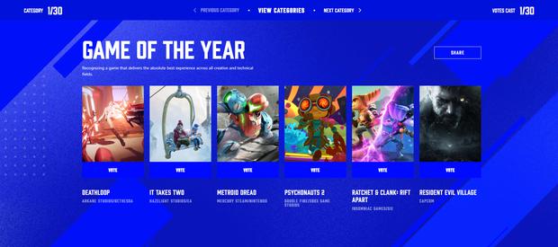Estos son los títulos nominados a "Juego del año" de The Game Awards 2021. (Foto: The Game Awards)