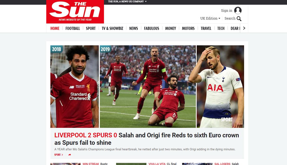 Mira cómo informaron los medios del mundo el título de Liverpool en la Champions League. (Captura)
