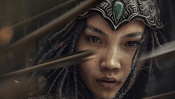 Detalle del afiche de la película "Khutulun, la princesa guerrera" (2021), coproducida por Shuuder Productions y Voo Broadcasting.