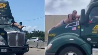 Florida: un tráiler avanzó 15 kilómetros con un hombre ensangrentado aferrado a su capó | VIDEO 