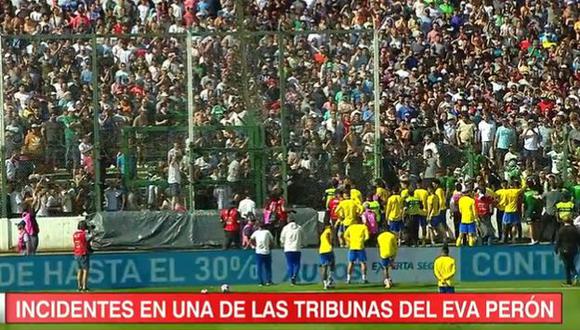 Hubo problemas a poco del inicio del Boca vs. Sarmiento en Junín. (Captura: ESPN)