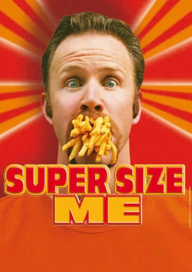 Poster for "Super Size Me", a documentary by Morgan Spurlock.