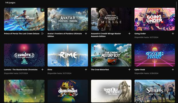 Ubisoft+ Premium cuenta con más de 140 juegos, entre los que encontramos títulos de sagas como Far Cry, Assassin's Creed, Rabbids o Watch Dogs.
