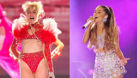 Miley Cyrus y Ariana Grande, dos estrellas pop. (Fotos: Getty Images)