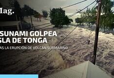 Imágenes del tsunami que golpea Tonga tras una gigantesca erupción volcánica en el Océano Pacífico