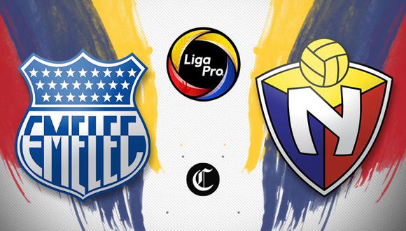 Emelec vs. El Nacional se enfrentaron en partido por la Liga Pro de Ecuador (Foto: Diseño El Comercio)