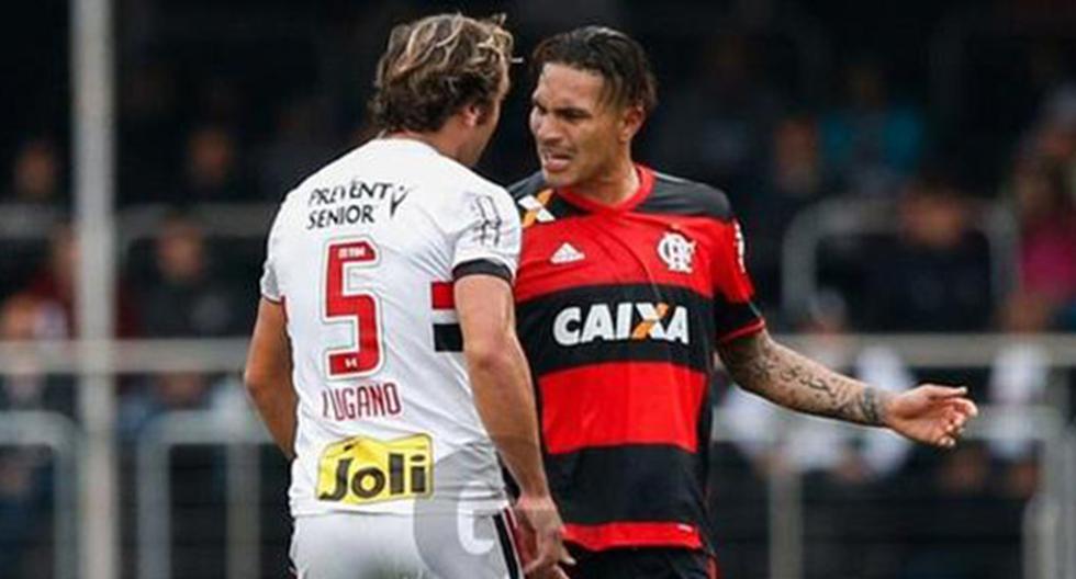 Diego Lugano y Paolo Guerrero tuvieron un fuerte encuentro en el Brasileirao. (Foto: Gazeta Press)