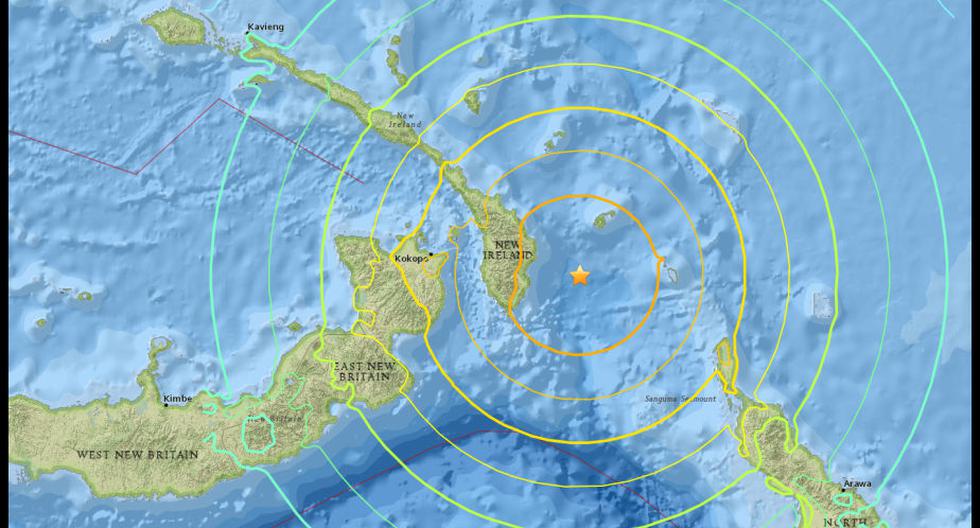 Terremoto en Papúa Nueva Guinea. (Foto: USGS)