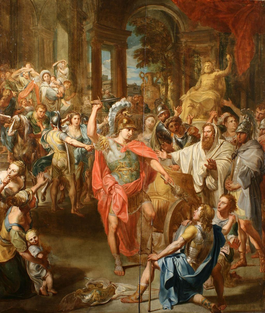 Alexander the Great cutting the Gordian knot (Collection Musei di Strada Nuova, Genoa).  / GET IMAGES.