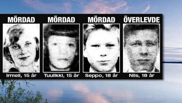 Las fotos de Maila Irmeli Björklund, Anja Tuulikki Mäki, Seppo Antero Boisman y Nils Wilhelm Gustafsson, las víctimas del asesino del lago Bodom. (Foto: imgur.com/gallery/ToNes)