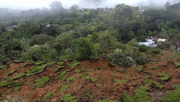 Un derrumbe ocurrido el 9 de enero de 2023, en Rosas, departamento del Cauca, Colombia. (Foto de Difusión / ROSAS CITY HALL PRESS OFFICE / AFP)