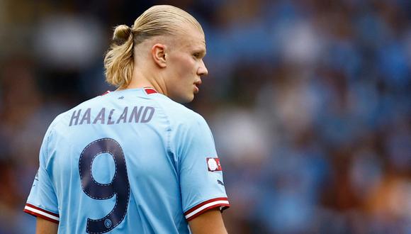 Erlin Haaland no anotó en su debut oficial con el Manchester City | Foto: REUTERS
