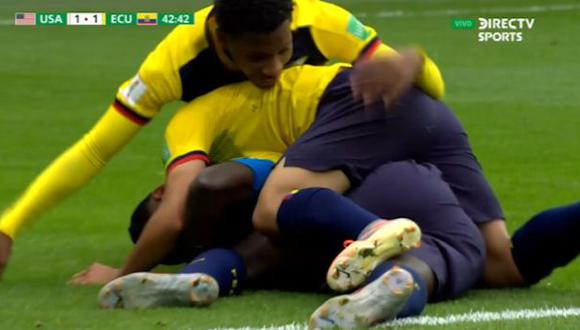 Ecuador vs. Estados Unidos: Jhon Espinoza y el 2-1 que fue convalidado por el VAR | Foto: Captura