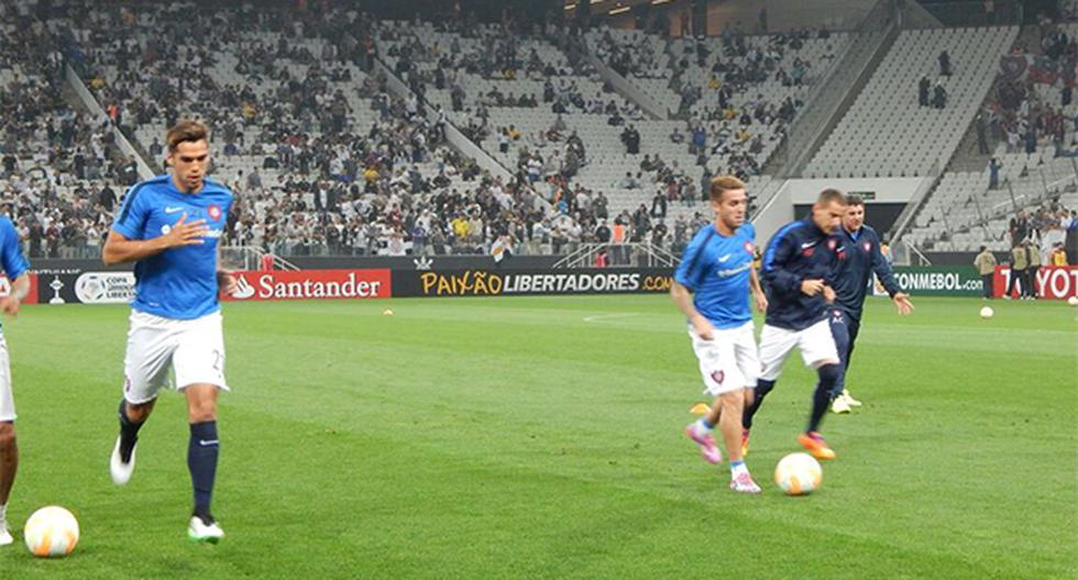 Arbitraje peruano en el Arena Corinthians (Foto: Twitter San Lorenzo)