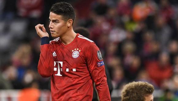 Jame Rodríguez estuvo este lunes en un club de seguidores de Bayern Munich. El colombiano mostró su disconformidad sobre el poco rodaje que tuvo en la presente temporada (Foto: AFP)
