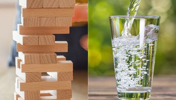 Reto de TikTok sobre el vaso del agua se parece el desafío jenga. (Composición: PIxabay / iStock)