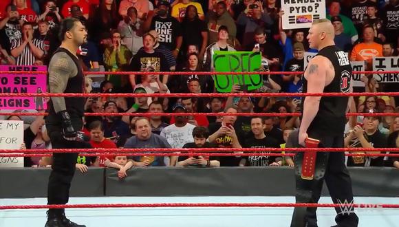 En el último WWE Raw, Brock Lesnar y Roman Reigns se volvieron a ver las caras luego de lo que pasó en WrestleMania 34. (Foto: Twitter)