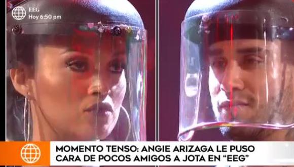 Angie Arizaga y Jota Benz protagonizan tenso momento en “Esto es Guerra”. (Foto: captura de video)