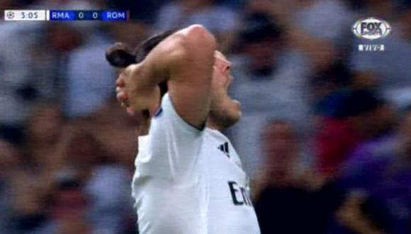 Real Madrid vs. Roma: Gareth Bale perdió el 1-0 tras magistral pase de Toni Kroos. (Foto: captura)