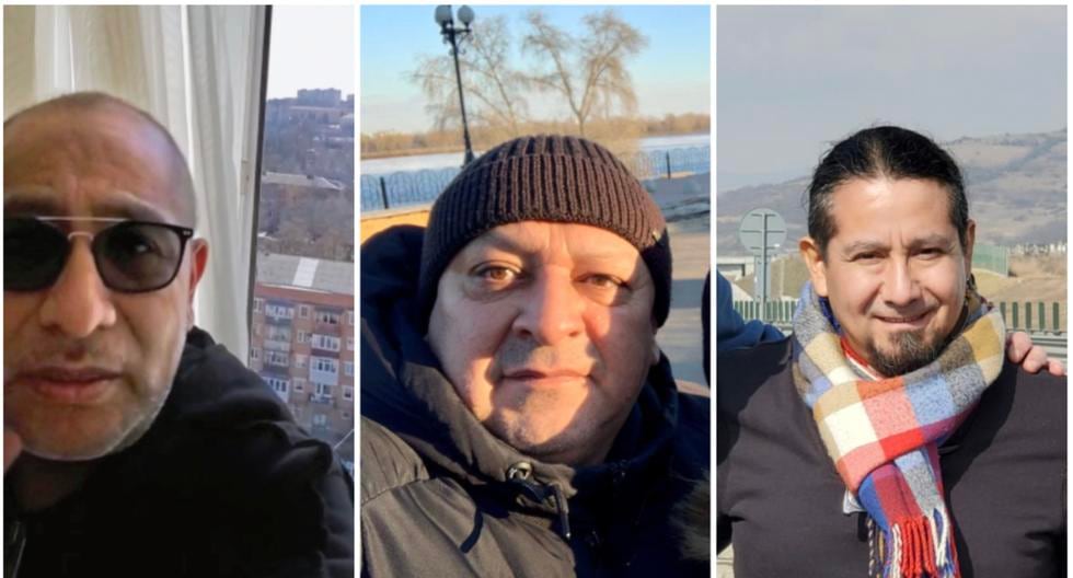 Los peruanos Naun Flores, Iván Figueroa y Nivio Ilich Huamán siguen en Ucrania mientras continúa la invasión de Rusia. (Fotos: Cortesía para El Comercio)