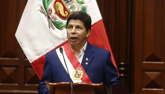 Pedro Castillo brindó su mensaje a la Nación este 28 de julio en el Congreso. Foto: GEC