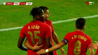 Portugal vs. Qatar: cabezazo de André Silva tras centro de Rafael Leão para el 3-0 luso | VIDEO
