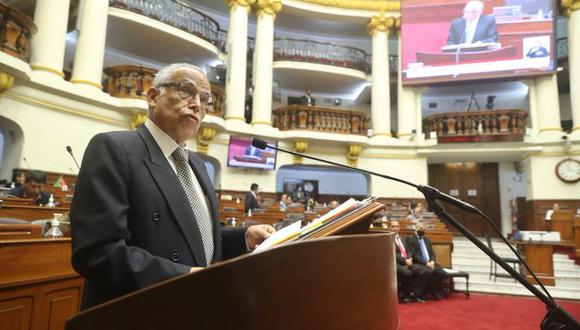 Aníbal Torres responde a interpelación ante el pleno del Congreso. (Foto: Congreso)