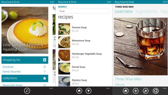 Bing food & Drink, la aplicación para engreir a mamá