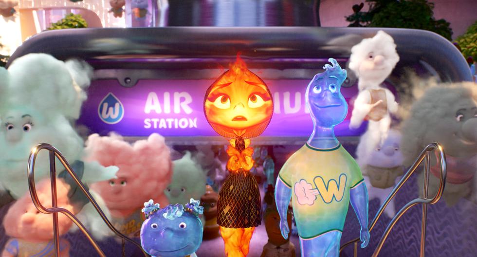 En la imagen, algunos de los personajes principales de "Elemental", la nueva cinta de Pixar. Foto: Disney
